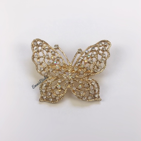 ✨3for$38 New Vintage Style Filigree Rhinestone Butterfly Brooch Pin - Picture 12 of 16